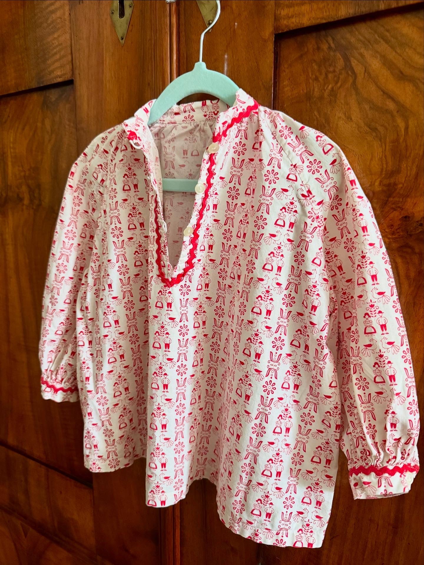 80s Vintage Handmade Cotton Blouse
