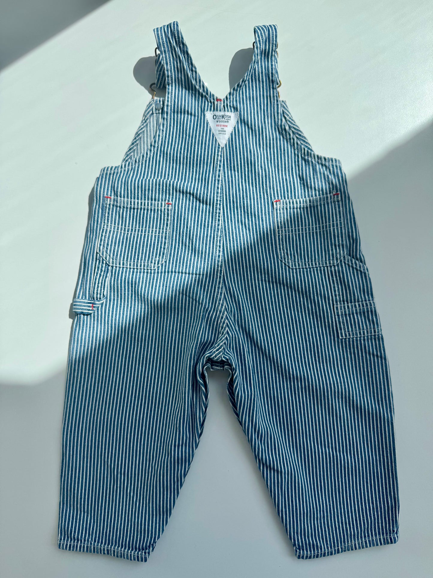 Preloved Oshkosh Classic Navy Striped Balloon Overall