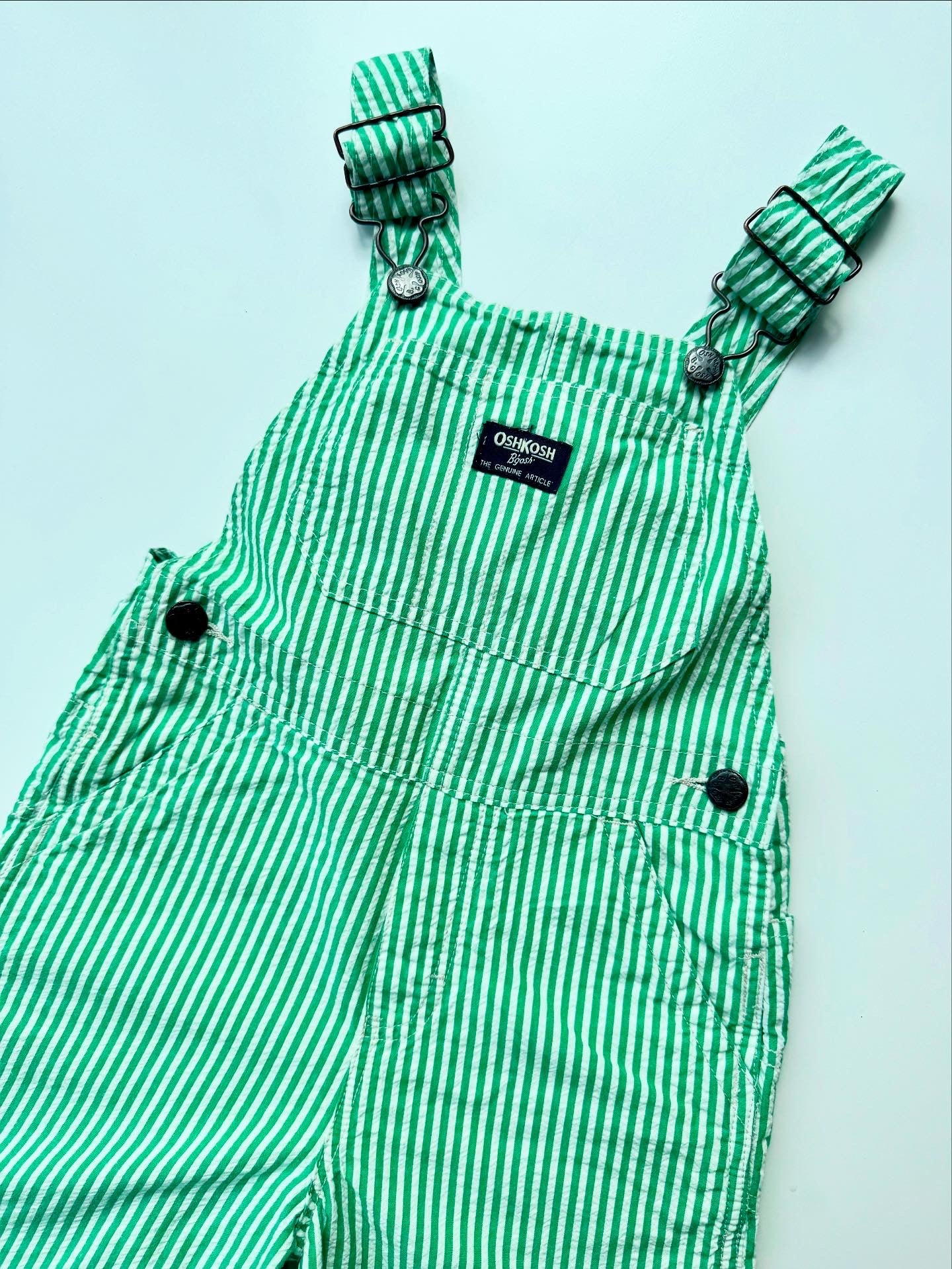 Preloved Oshkosh Green Striped Summer Overall