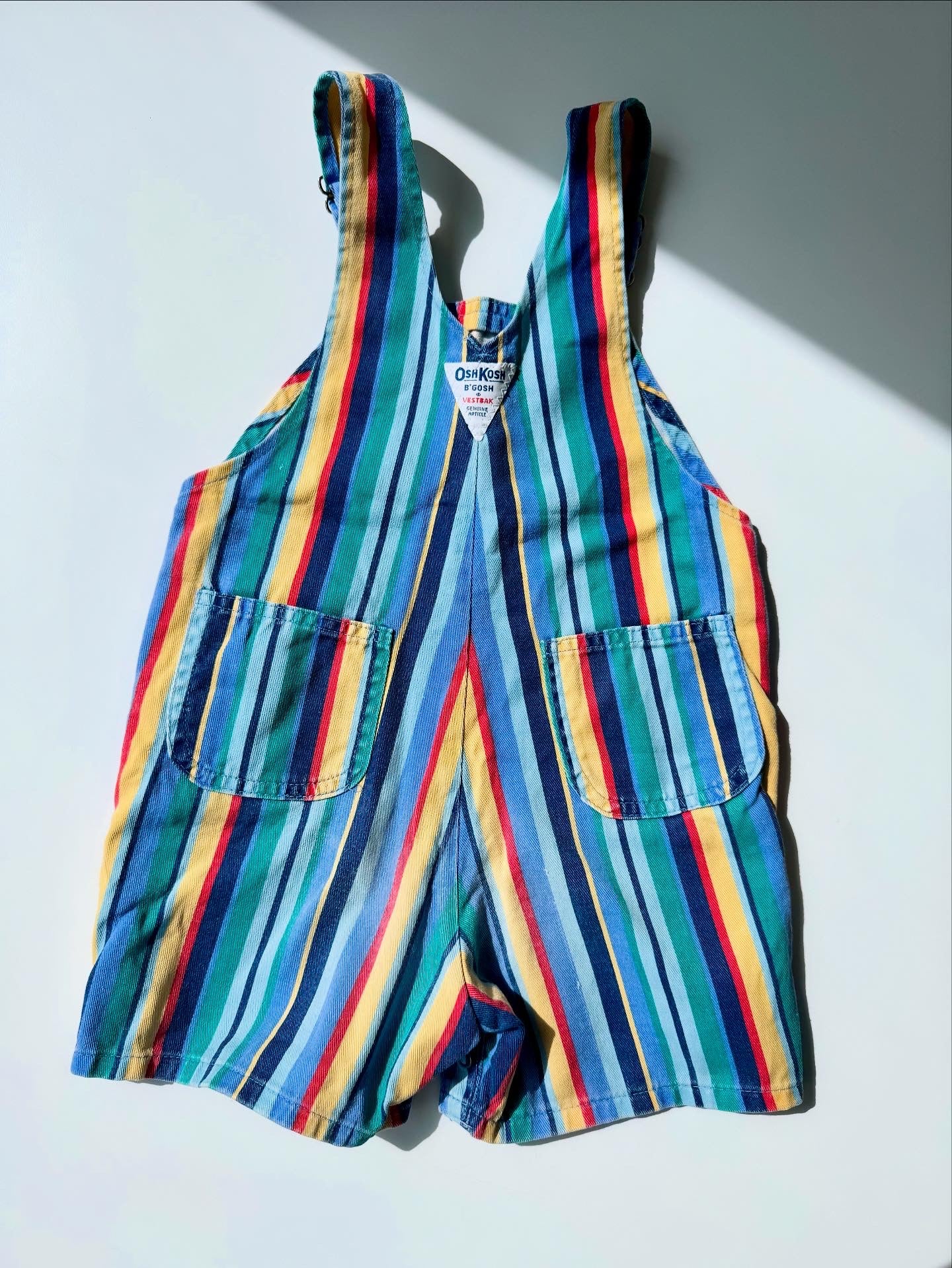 Amazing 80s Vintage Made in U.S.A. Oshkosh Colorful Striped Overall