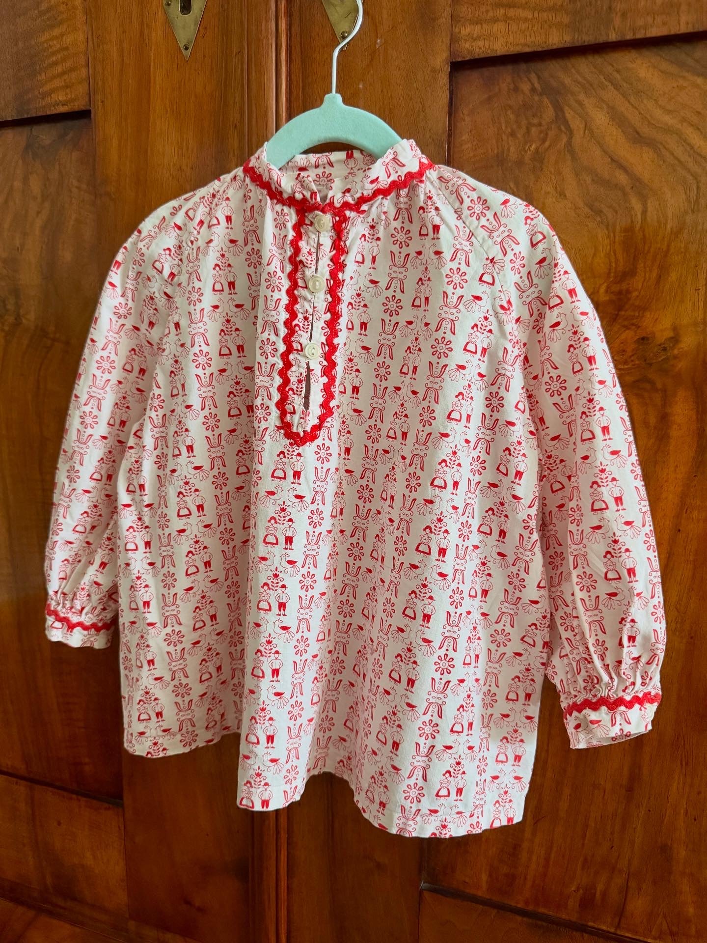 80s Vintage Handmade Cotton Blouse