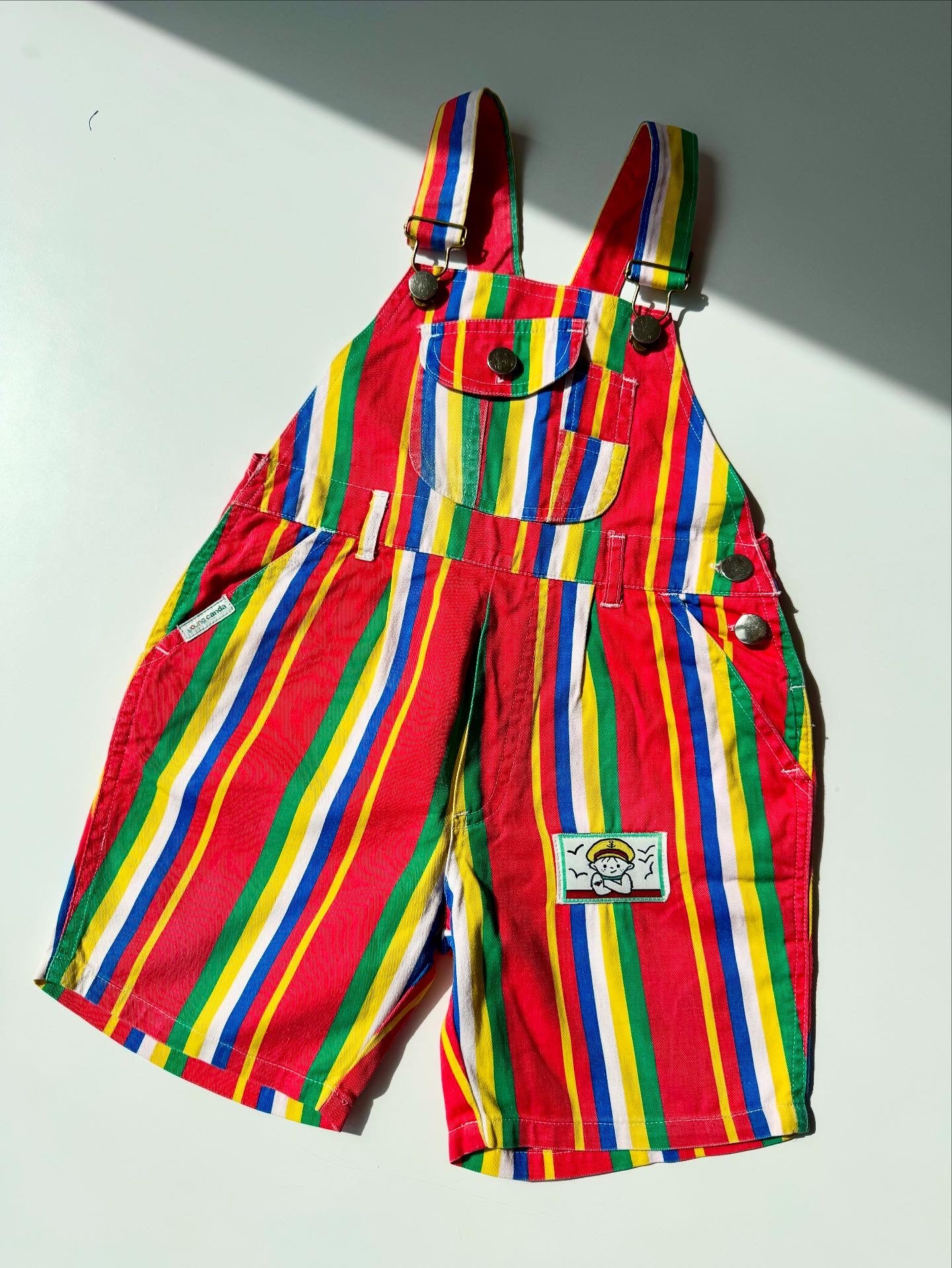 Amazing 80s Vintage Colorful Striped Dungarees