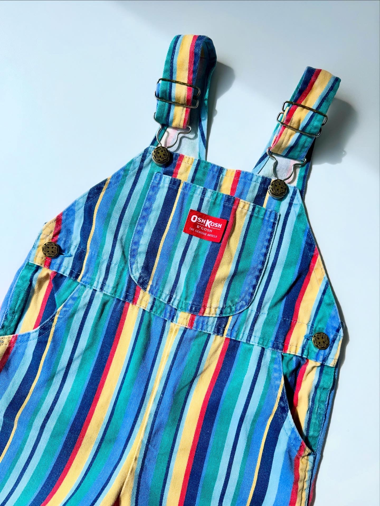 Amazing 80s Vintage Made in U.S.A. Oshkosh Colorful Striped Overall