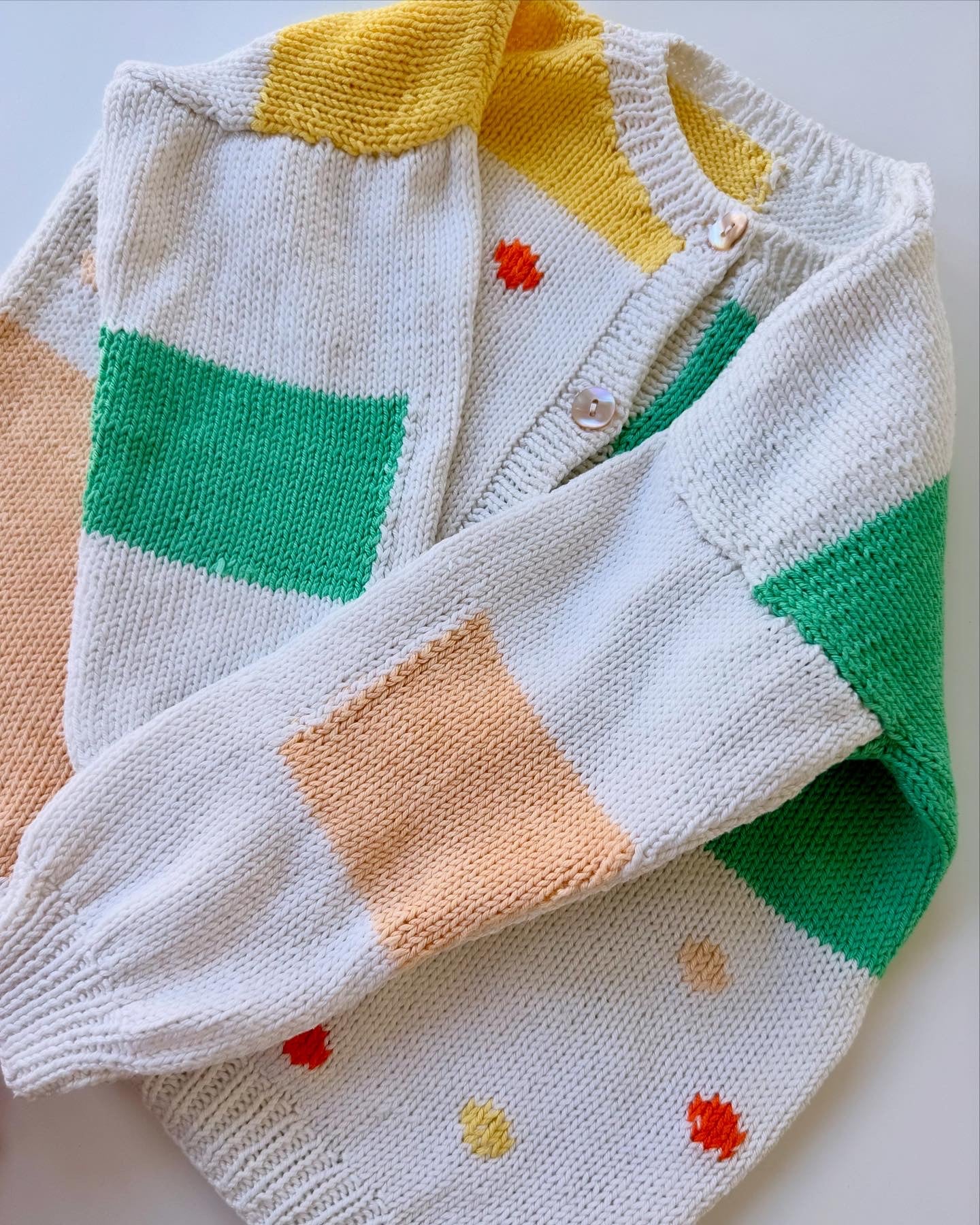 80s Vintage Handmade Pastel Knit Cardigan
