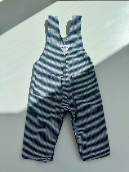 80s Vintage Made in USA Oshkosh Classic Navy Striped Overall