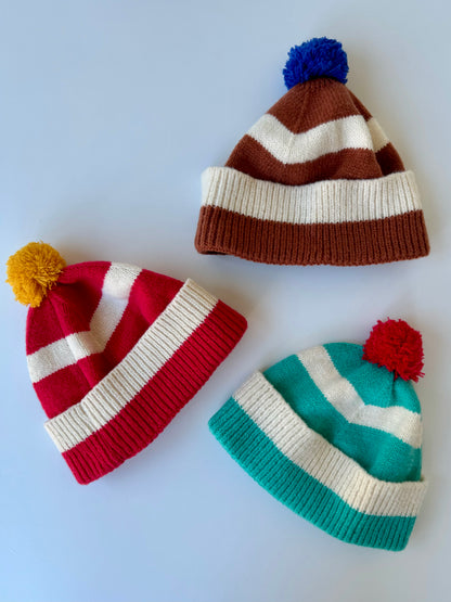 New Colorful Super Soft Striped Knit Beanies