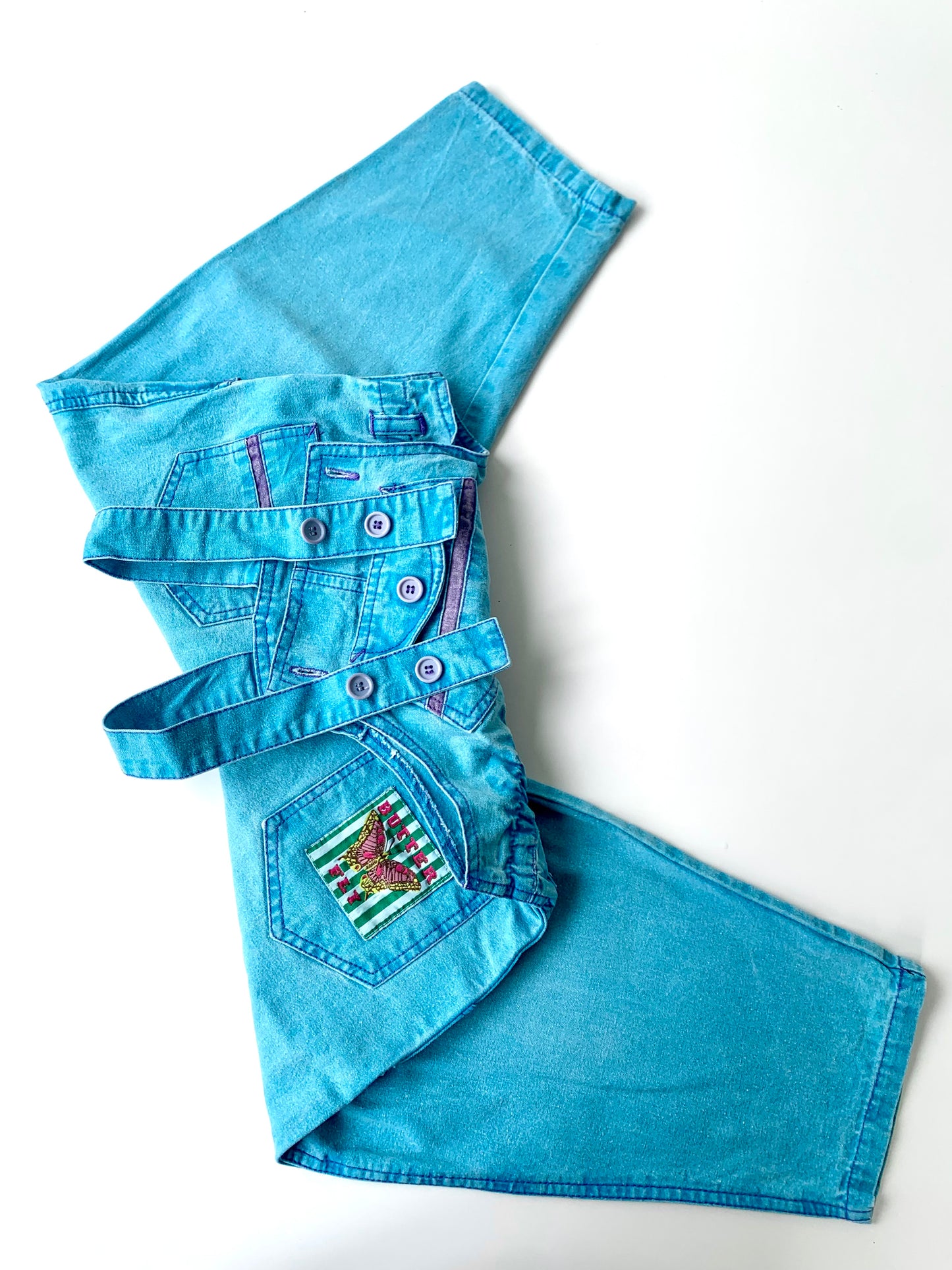 80s Vintage light blue Denim Dungarees