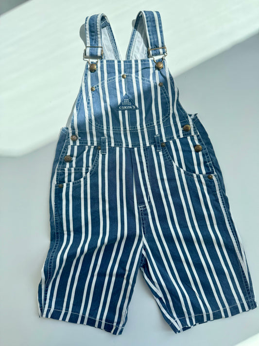 80s Vintage Classic Striped Oskar’s Short Dungarees