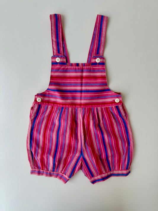 80s Vintage Colorful Pink Overall