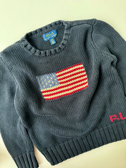 Preloved Polo Ralph Lauren Flag Sweater Cotton