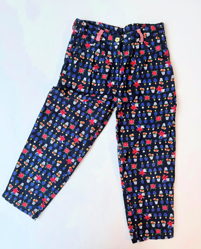 80s Vintage Adorable Print Softest Cotton Pants