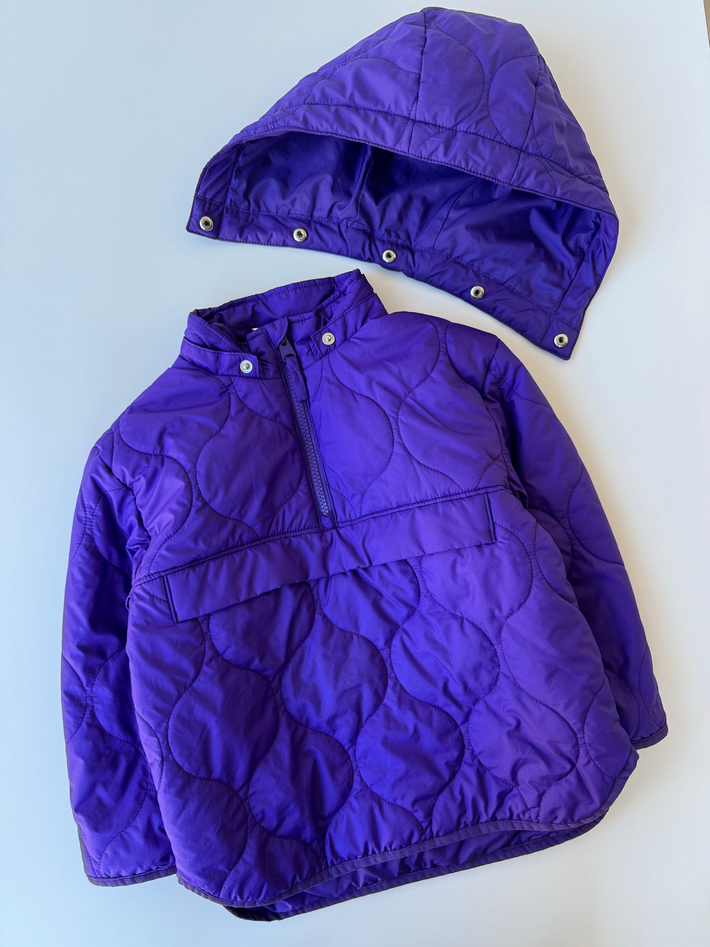 Preloved Arket Puffer Hoodie Jacket Purple