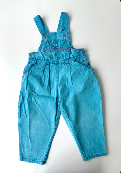 80s Vintage light blue Denim Dungarees