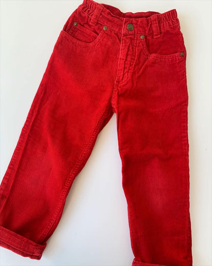 90s Vintage Red Corduroy Pants