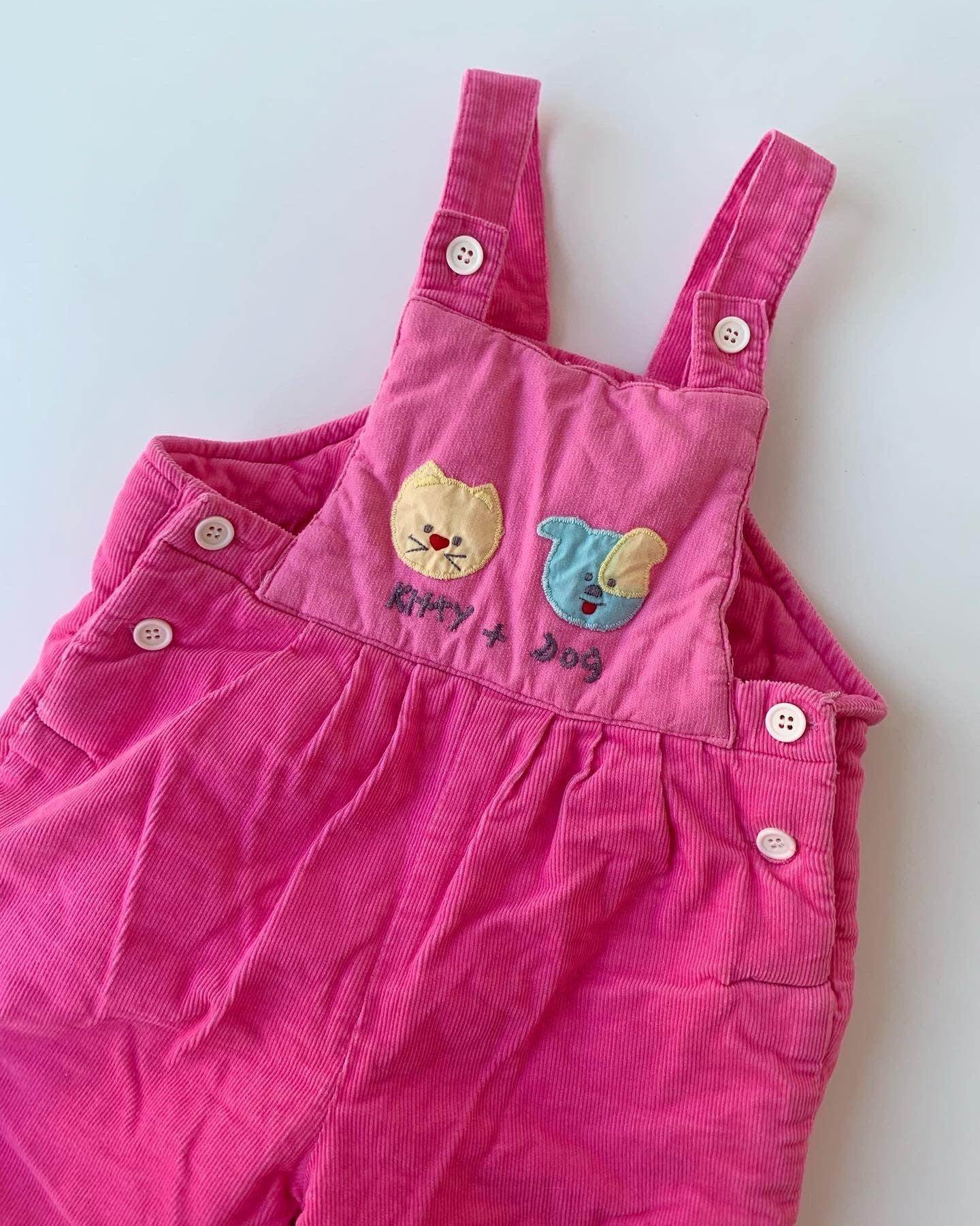 80s Vintage Pink Warm Lined Dungarees