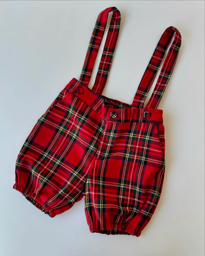 Preloved Adorable Soft Flannel Tartan Dungarees