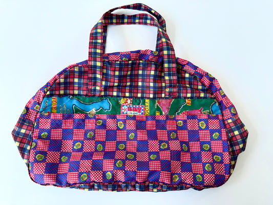 90s Vintage Colorful Oilily Light Luggage Bag