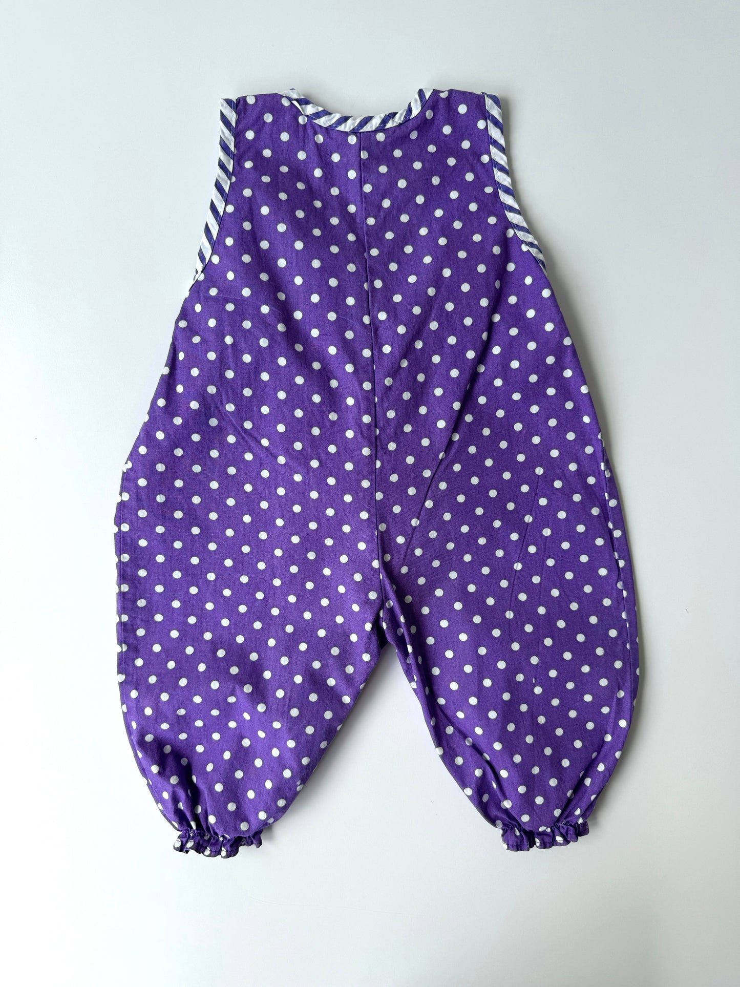 80s Vintage Overall Purple Dots