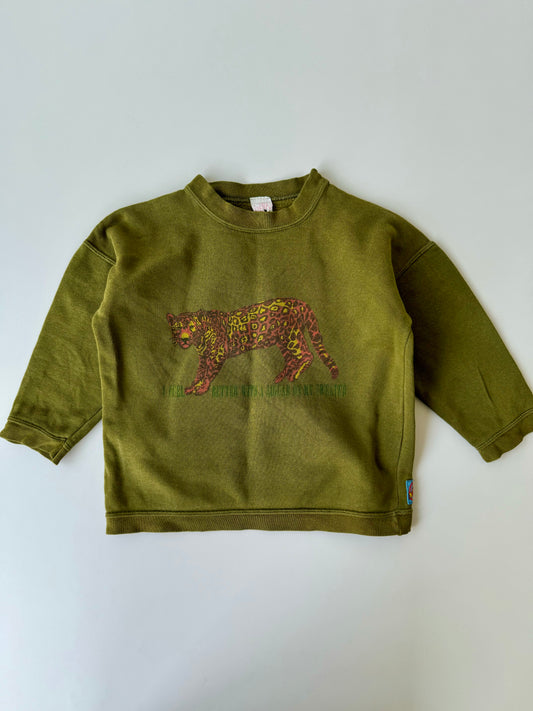 80s Vintage Oilily Leo Sweater Moss Green