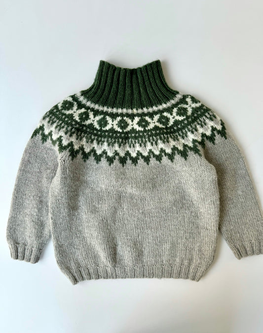 Handmade Merino Norwegian Knit Sweater Forrest Green