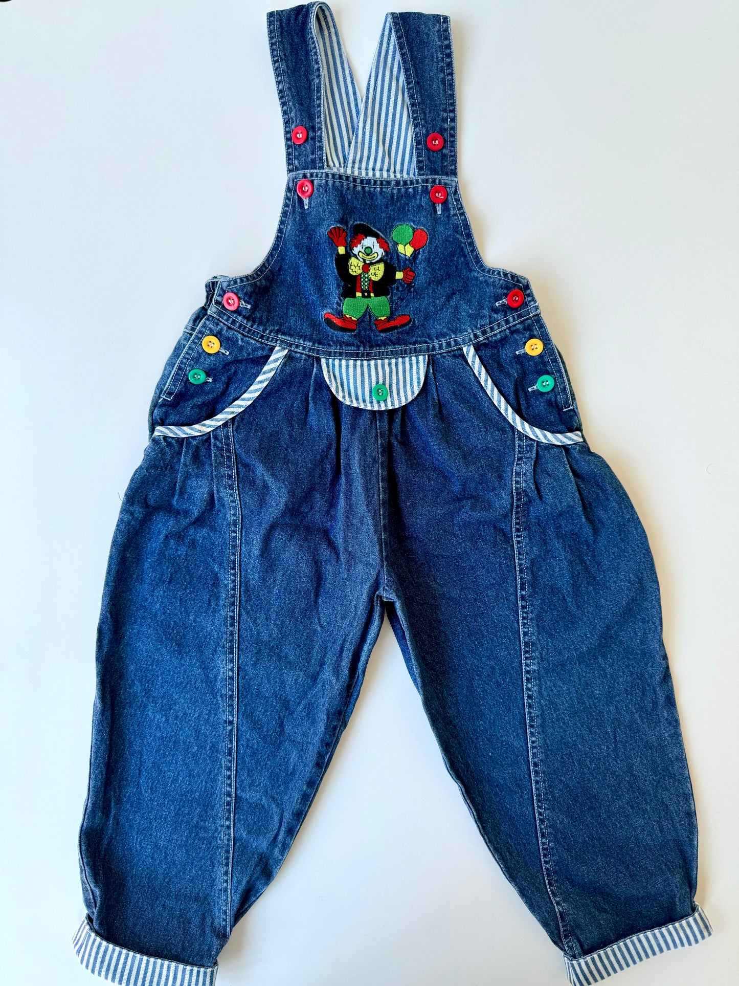 80s Vintage Denim Clown Dungarees Overall