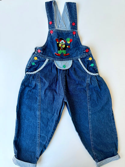 80s Vintage Denim Clown Dungarees Overall