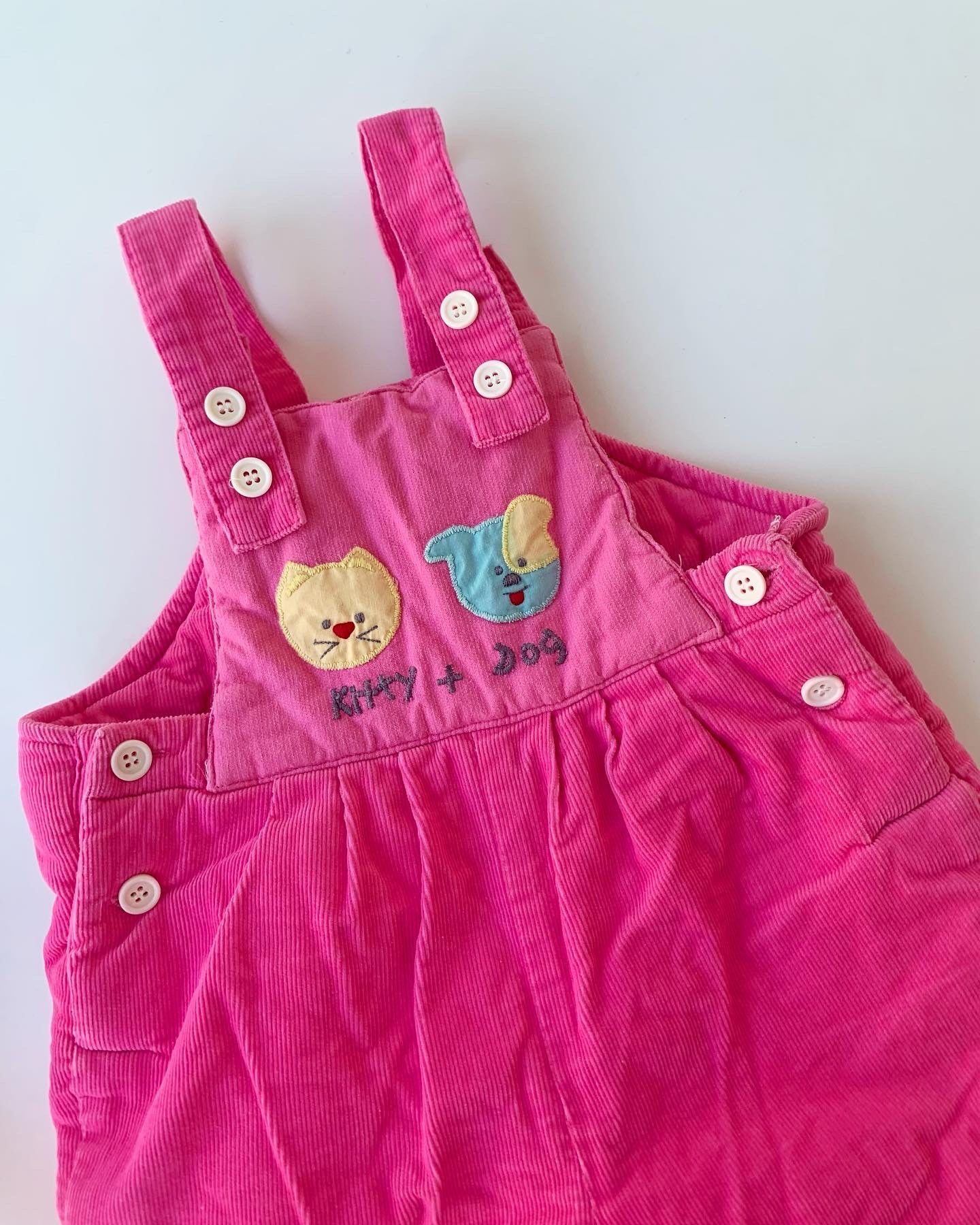 80s Vintage Pink Warm Lined Dungarees