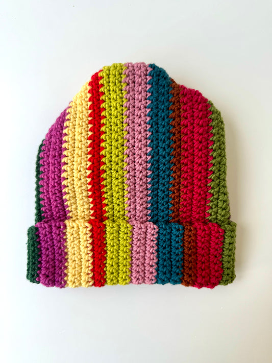 Handmade Colorful Crocheted Merino Kids Beanie