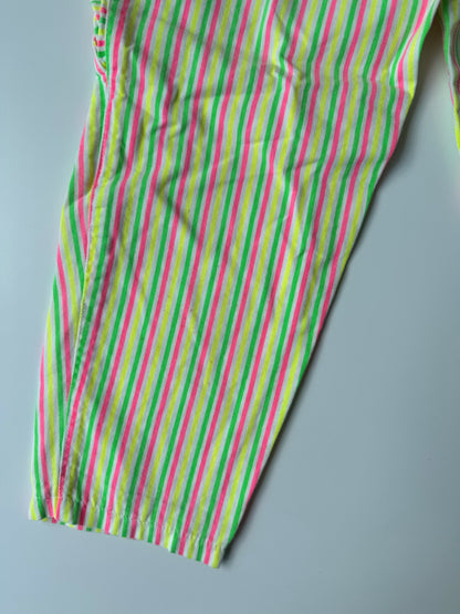 80s Vintage Balloon Neon Striped Pants