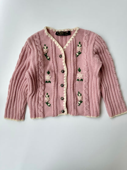 Preloved Bavarian Roses Knit Cardigan