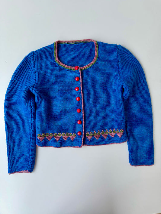 90s Vintage Handmade Austrian Merino Wool Cardigan