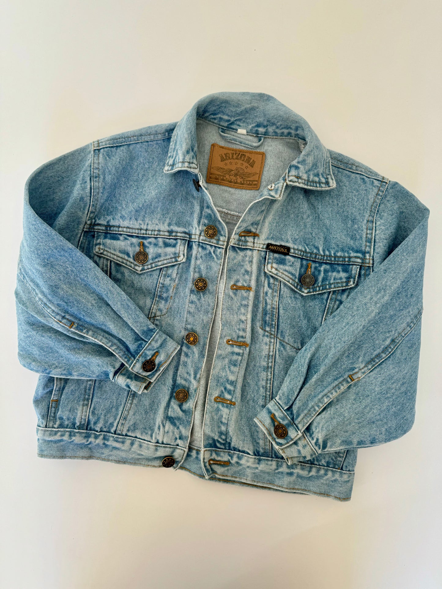 90s Vintage Arizona Denim Jeans Jacket Light Blue