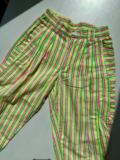 Amazing 80s Vintage Neon Striped Balloon Pants