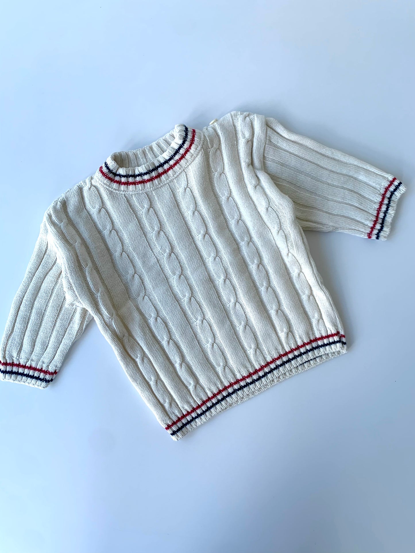 80s Vintage Cotton Cable Knit Sweater