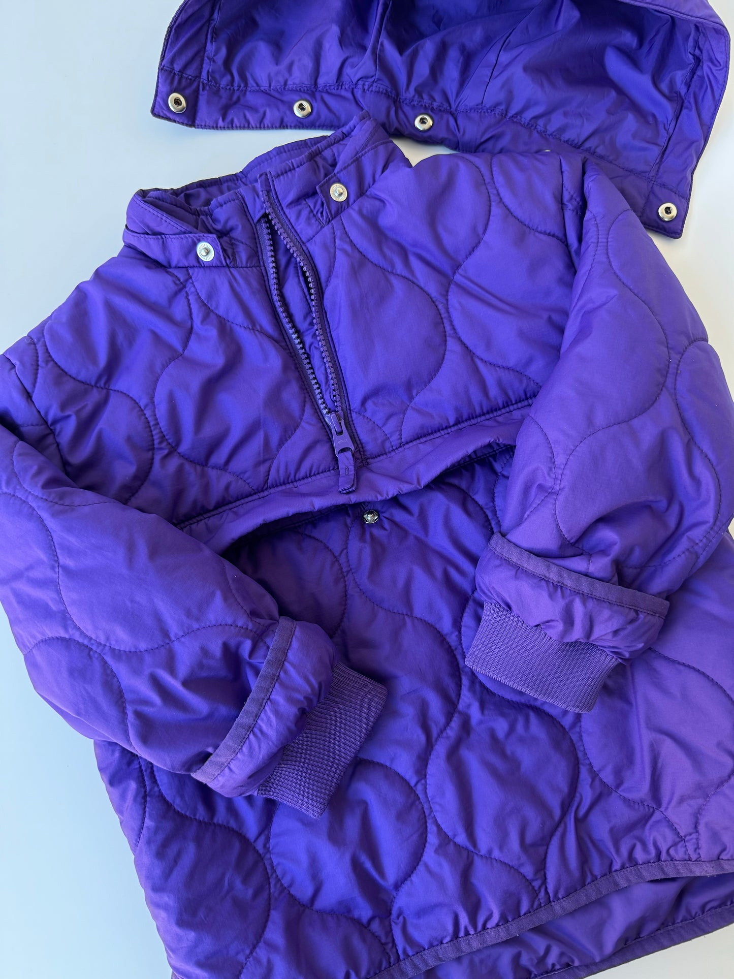 Preloved Arket Puffer Hoodie Jacket Purple