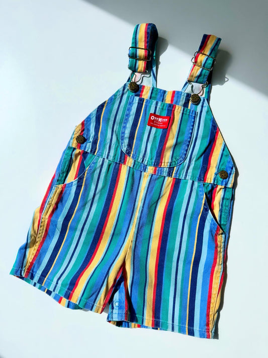 Amazing 80s Vintage Made in U.S.A. Oshkosh Colorful Striped Overall
