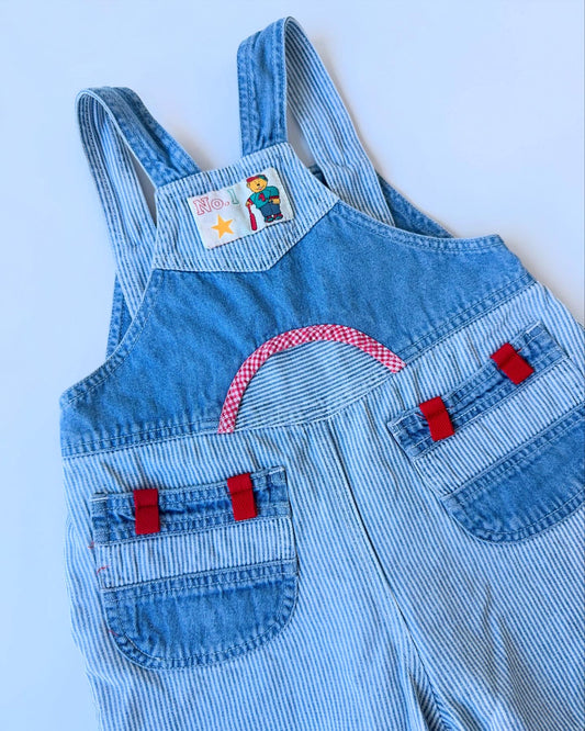 80s Vintage Super Cozy Denim Short Overall