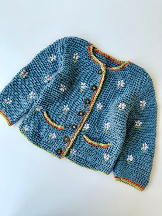 Handmade Daisy Knit Cardigan