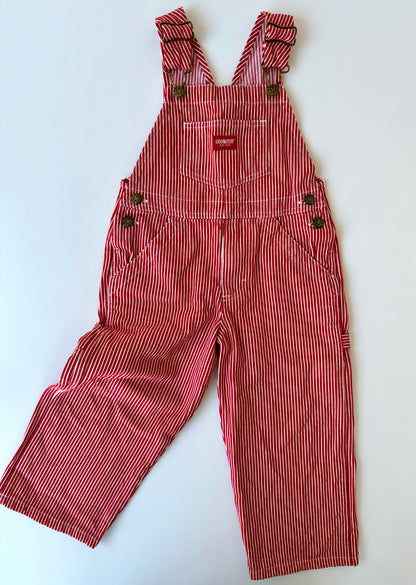 Preloved OshKosh Classic Red Striped Dungarees Overall