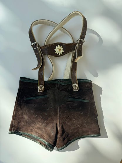 50s Vintage Bavarian Leather Shorts