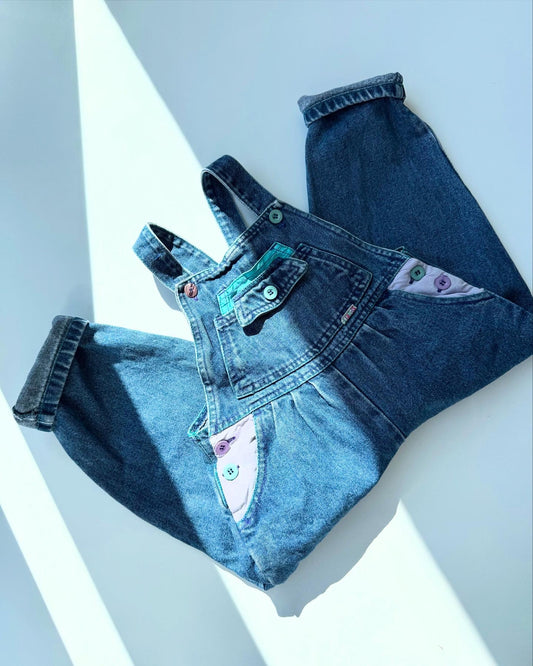 80s Vintage Denim Balloon Dungarees