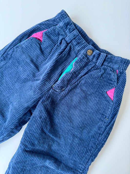 90s Vintage Softest Corduroy Balloon Pants Colorful Details