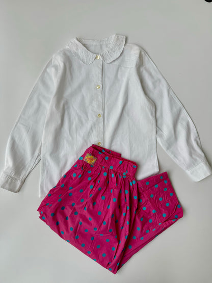 90s Vintage Oilily Pink Blue Dot Summer Pants