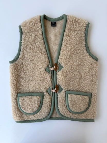 New Wool Vest Sage Green Beige