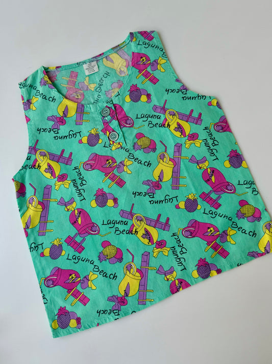 80s Vintage Lagune Beach Summer Top Shirt