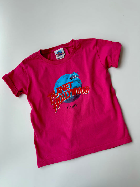 90s Vintage Pink Planet Hollywood Paris T-Shirt