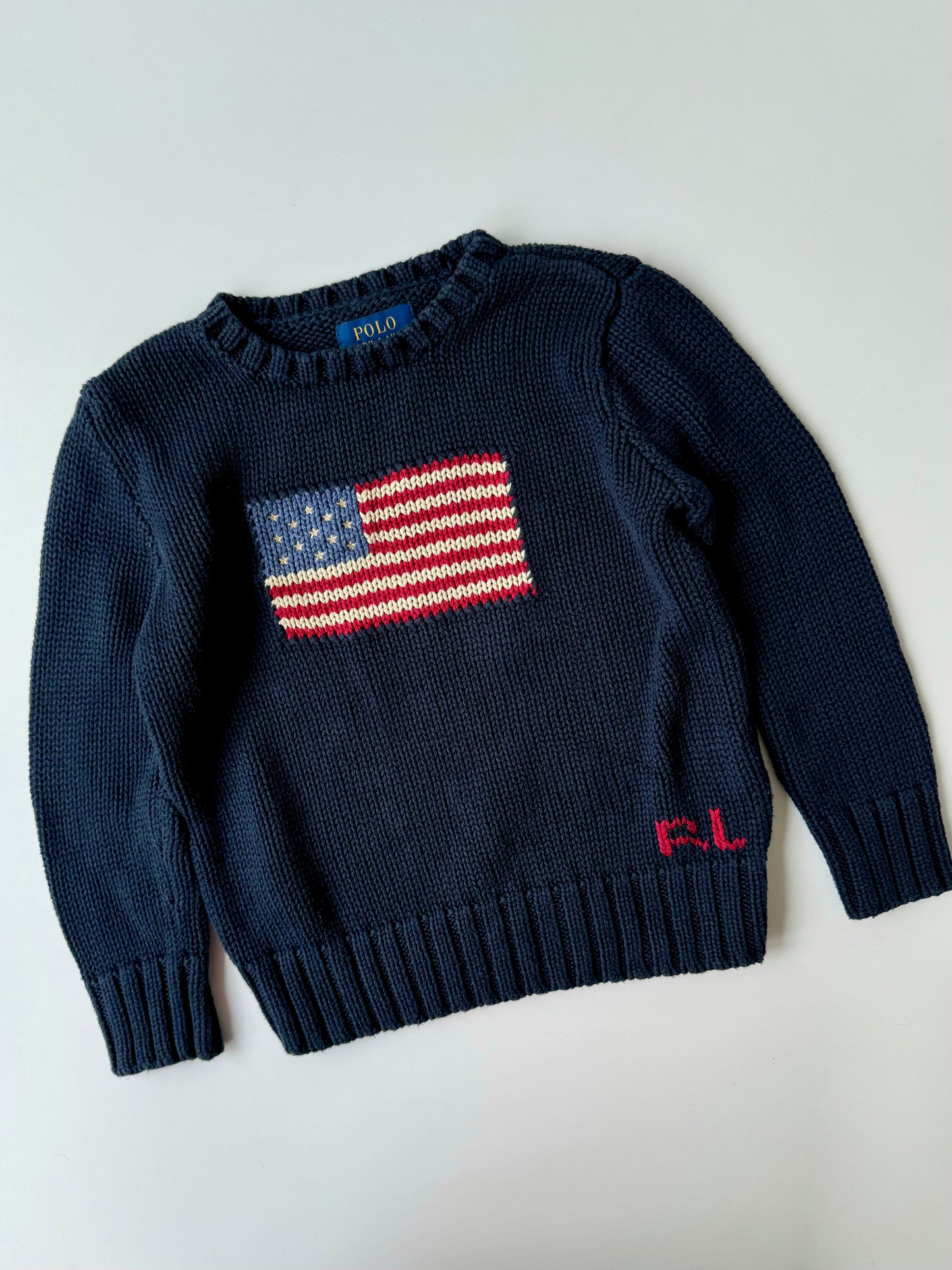 Preloved Polo Ralph Lauren Flag Sweater Cotton