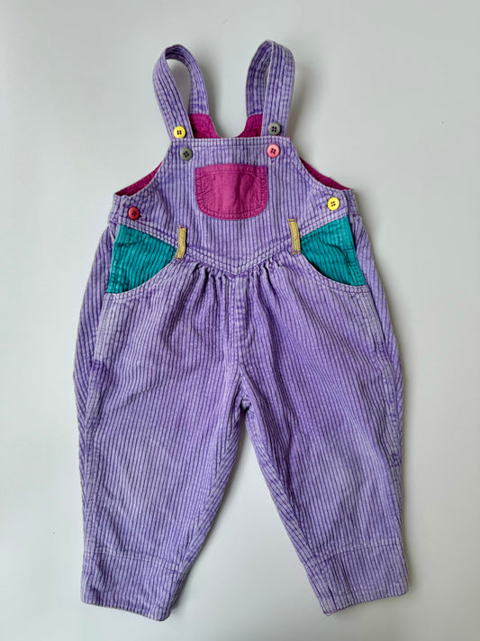 80s Vintage Purple Corduroy Overall