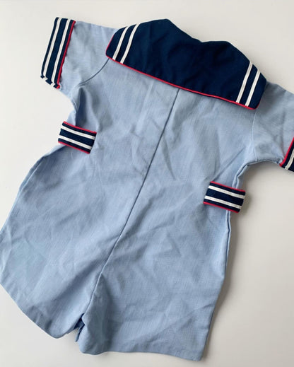 80s Vintage Sailor Baby Overall