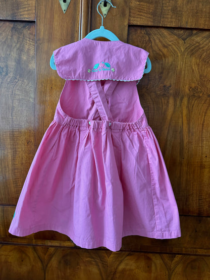 80s Vintage Collar Pinafore Cotton Dress